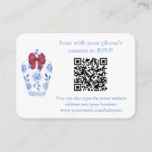 Winter Red Blue Tartan QR Code Polterabend UAWG Begleitkarte (Vorderseite)