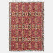 Winter Red Brown Beige Black Tribal Art Mosaik Decke (Vorderseite Vertikal)