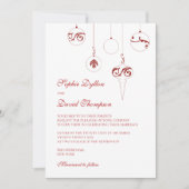 Winter Red Christmas Bauble Ornaments Hochzeit Einladung (Vorderseite)