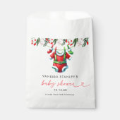 Winter Red Christmas Santa Baby Dusche Danke Geschenktütchen (Vorderseite)