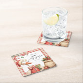 Winter Red Christmas Silly Goose 1st birthday Rechteckiger Pappuntersetzer (Vor Ort)