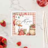 Winter Red Christmas Silly Goose 1st birthday Serviette (Beispiel)