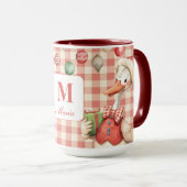 Winter Red Christmas Silly Goose  1st birthday Tasse (VorderseiteRechts)