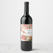 Winter Red Christmas Silly Goose 1st birthday Weinetikett (Vorderseite)