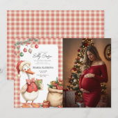 Winter Red Christmas Silly Goose Baby Shower Einladung (Vorne/Hinten)