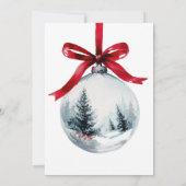 Winter Red Coquette Bow Ribbon QR Weihnachts-Party Einladung (Rückseite)