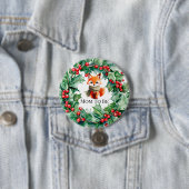 Winter Red Fox Green und Berries Baby Dusche Button (Beispiel)