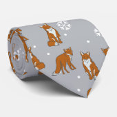 Winter Red Foxes Muster Krawatte (Gerollt)