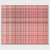 Winter Red Gingham Kariert Checkered Pattern Geschenkpapier (Flach)