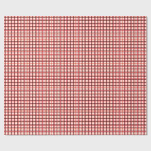 Winter Red Gingham Kariert Checkered Pattern Geschenkpapier (Flach)