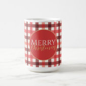 Winter Red Gingham Kariert Checkered Pattern Kaffeetasse (Mittel)