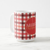 Winter Red Gingham Kariert Checkered Pattern Kaffeetasse (Vorderseite Links)