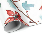 Winter Red Glow Ornament Wrap Geschenkpapier (Rolleneckpunkt)