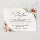 Winter Red Green Pinecone Hochzeitskarte Begleitkarte (Vorderseite)