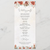 Winter Red Greenery Pinecone Hochzeitsprogramm Programm (Rückseite)