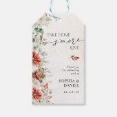 Winter Red Greenery Pinecone Wedding Gift Tag Geschenkanhänger (Vorderseite)