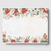 Winter Red Greenery Pinecone Wedding Guest Book Gästebuch (Rückseite)