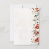 Winter Red Greenery Pinecone Wedding RSVP Card Karte (Rückseite)