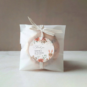 Winter Red Greenery Pinecone Wedding Sticker
