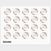 Winter Red Greenery Pinecone Wedding Sticker (Blatt)