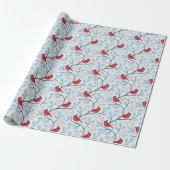 Winter Red Kardinal Bird Geschenkpapier (Ungerollt)