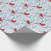 Winter Red Kardinal Bird Geschenkpapier (Ecke)