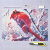 Winter Red Kardinal Bird Seidenpapier (Handwerk)