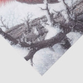 Winter Red Kardinal Bird Seidenpapier (Detail)