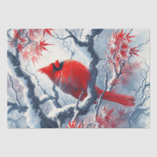 Winter Red Kardinal Bird Seidenpapier