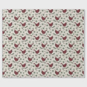 Winter Red Kardinal Pattern Geschenkpapier (Flach)