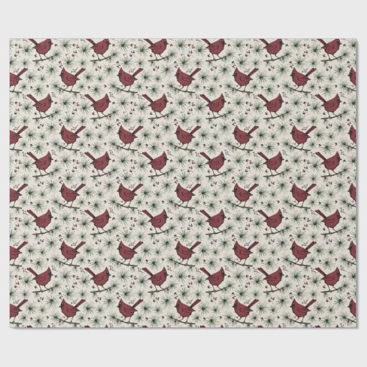Winter Red Kardinal Pattern Geschenkpapier (Flach)
