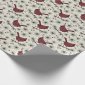 Winter Red Kardinal Pattern Geschenkpapier (Ecke)