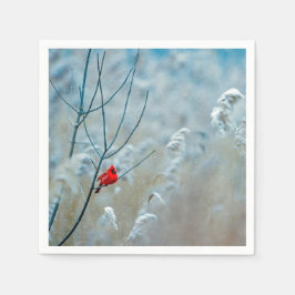 Winter Red Kardinal Snow Foto Serviette
