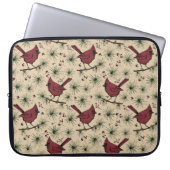 Winter Red Kardinals Weihnachtsmuster Laptopschutzhülle (Vorderseite)