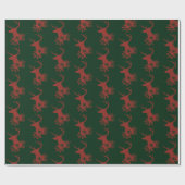 Winter Red Kariert Snowflakes Weihnachtsfest Geschenkpapier (Flach)