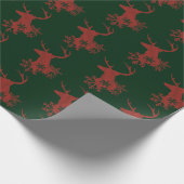 Winter Red Kariert Snowflakes Weihnachtsfest Geschenkpapier (Ecke)