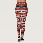 Winter Red Nordic Design Leggings (Rückseite)