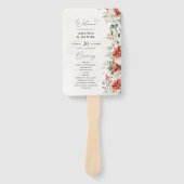 Winter Red Pinecone Hochzeitsprogramm Hand Fan Fächer (Vorderseite)