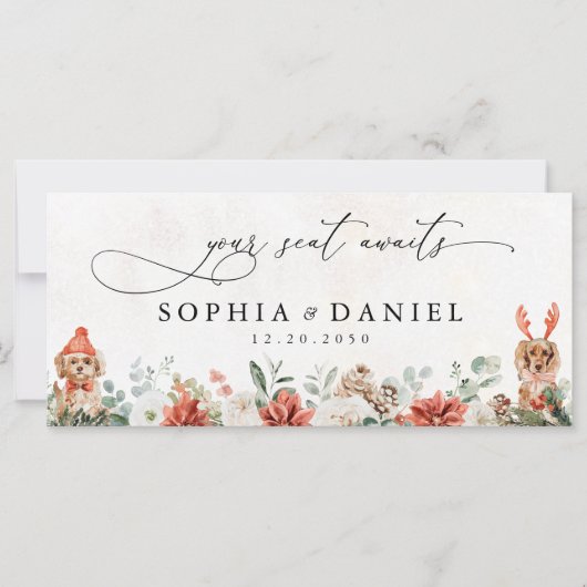 Winter Red Pinecone Wedding Head Table Sign (Vorderseite)