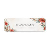 Winter Red Pinecone Wedding Return Address Label (Vorne)