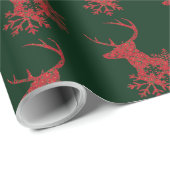 Winter Red Poinsettia Schneeflocken Weihnachtsfest Geschenkpapier (Rolleneckpunkt)