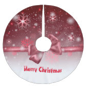 Winter Red Polyester Weihnachtsbaumdecke (Vorderseite)