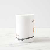 Winter Red Robin Birds Individuelle Name Porzellantasse (Vorderseite)