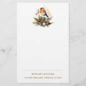 Winter Red Robin Christmas Briefpapier (Vorderseite)