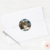 Winter Red Squirrel Holiday Cards Stickers (Umschlag)