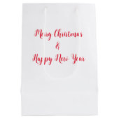 Winter Red Truck Tree Familie Frohe Weihnachten Mittlere Geschenktüte (Rückseite)