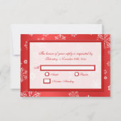 Winter Red & White Snowflake RSVP Cards Karte (Rückseite)