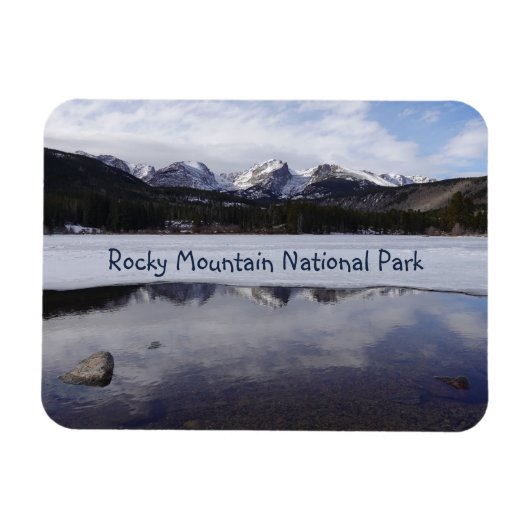 Winter Reflection Sprague Lake Rocky Mtn Natal Par Magnet (Horizontal)