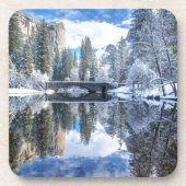 Winter-Reflexion bei Yosemite Getränkeuntersetzer (Vorderseite)