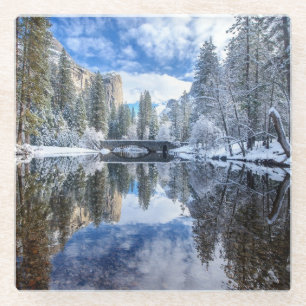 Winter-Reflexion bei Yosemite Glasuntersetzer
